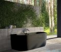 Besco Volya / Vista black wanna 170x75cm wolnostojąca przyścienna czarna z syfonem #WKV-170-WSCZARNA