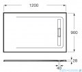 Roca Aquos 120x90cm brodzik prostokątny kompozytowy czarny AP6014B038401400