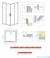 Radaway Idea Kdd Brushed GunMetal kabina 120x120cm szczotkowany grafit 387064-92-01L/387064-92-01R