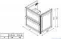 rysunek techniczny Oristo Montebianco szafka podumywalkowa wisząca 60x60x46 biały mat OR47-SD2S-60-2