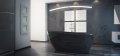 Besco Goya black 160x70cm wanna wolnostojąca konglomeratowa czarna #WMD-160-GB