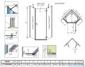 Radaway Essenza 8 Ptj kabina pięciokątna 80x80cm prawa szkło przejrzyste 10490000-01-01R/10490100-01-01