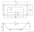 Besco Quadro 170x75cm wanna prostokątna + obudowa + syfon #WAQ-170-PK/#OAQ-170-PK/19975