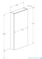 Roca Extra Kolumna łazienkowa niska z 1 drzwiami slim 80x40x12 CZARNY POŁYSK  A857957351