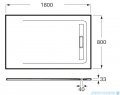 Roca Aquos 180x80cm brodzik prostokątny konglomeratowy szary łupek  AP60170832001200