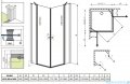 Radaway Eos II KDD kabina prysznicowa 80x100 szkło przejrzyste + brodzik Argos D + syfon 3799460-01L,3799462-01R/4AD810-01