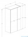 Roca Extra Kolumna łazienkowa niska z 2 drzwiami 100x60x31 CZARNY POŁYSK A857961351