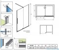 Radaway Furo Black DWJ drzwi prysznicowe 120cm prawe szkło przejrzyste 10107622-54-01R/10110580-01-01