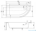 Besco Praktika Wanna 140x70cm lewa asymetryczna #WAP-140-NL