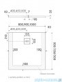 Schedpol Schedline Protos Grey Stone brodzik kwadratowy 100x100x3,5cm 3SP.P2K-100100/S/ST-M1/S/ST