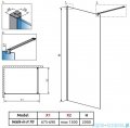 Radaway Nes kabina Walk-in 70x200cm szkło przejrzyste 10013070-01-01