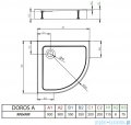 Radaway Doros A Compact Stone  brodzik półokrągły 90x90cm antracyt SDRA9090-05-64S