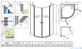 Radaway Eos PDD II kabina półokrągła 100x90 przejrzyste 13799472-01L/13799471-01R