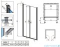 Radaway Eos DWD Drzwi wnękowe 80 szkło intimato 37713-01-12N