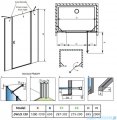 Radaway Nes 8 Black Dwjs drzwi wnękowe 130cm prawe czarny mat/szkło przejrzyste 10084690-54-01R/10084610-54-01