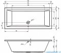 Riho Lusso 180x80cm wanna prostokątna z hydromasażem Relaks + nogi + syfon BA98-REL