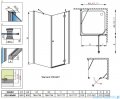 Radaway Torrenta Kdj kabina kwadratowa 80x80 prawa szkło przejrzyste + Brodzik Delos C + syfon 32212-01-01NR