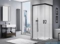SanSwiss Cadura Black Line drzwi przesuwne 80cm jednoskrzydłowe lewe z polem stałym profile czarny mat CAE2G0800607