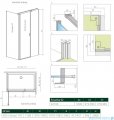 Radaway Nes Black Kds II kabina 110x100cm prawa czarny mat/szkło przejrzyste 10033110-54-01R/10040100-54-01