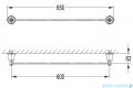 Omnires Art Line wieszak na ręcznik 65 cm chrom AL53216CR