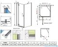 Radaway Kabina prysznicowa Almatea KDJ 80x100 lewa szkło intimato 32149-01-12NL