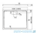 Schedpol Omega brodzik prostokątny z klapką odpływu 120x80x5,5cm 3.0453
