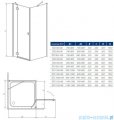 Radaway Kabina prysznicowa Essenza KDJ 80x90 prawa szkło brązowe + brodzik Doros D + syfon 32846-01-08NR