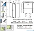 Radaway Nes 8 Dwd+2S kabina 90x120x90cm przejrzyste 10080090-01-01/10082120-01-01/10080090-01-01