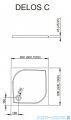 Radaway Eos II DWJ Drzwi prysznicowe 90x195 lewe szkło przejrzyste + brodzik Delos C + syfon 3799441-01L/SDC0909-01