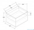 Besco Dexa szafka podumywalkowa 60x50x40cm biała, uchwyt czarny SUD-654-BC