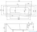 Besco Inspiro 170x70cm wanna z parawanem prawa + obudowa CZARNY mat + syfon CZARNY #WAI-170-PPR/#OAI-170-IIC/19977