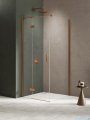New Trendy Nesta Copper Brushed kabina 110x120x200 cm lewa wspornik równoległy miedź szczotkowana/szkło przejrzyste K-4613