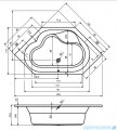 Riho Winnipeg wanna wielokątna 145x145cm z hydromasażem Air B010007005