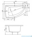 Roca Aquamarina wanna asymetryczna 175x100cm lewa A24T233000
