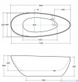 Besco Goya XS B&W 142x62cm wanna wolnostojąca biało-czarna MATOWA+ odpływ klik-klak chrom #WMMC-140G