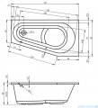 Riho Delta wanna asymetryczna 150x80cm z hydromasażem Joy lewa B067006005