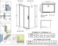 Radaway Idea White Kdj kabina 140x75cm lewa szkło przejrzyste 387044-04-01L/387049-04-01R