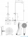 Omnires Y zestaw prysznicowy natynkowy termostatyczny chrom Y1244XOCR