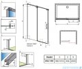 Radaway Drzwi wnękowe przesuwne Espera DWJ 100 lewe szkło przejrzyste + brodzik Delos C + syfon 380495-01L/380210-01L/SDC1010-01