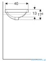 Geberit VariForm Umywalka owalna wpuszczana w blat bez przelewu 50x40cm spód szkliwiony KeraTect 500.711.00.2