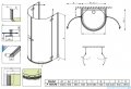 Radaway Almatea P Kabina półokrągła przyścienna 100x90 szkło grafitowe + Brodzik Delos P + syfon 30722-01-05N
