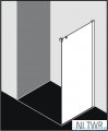 Kermi Nica Ściana boczna prawa, szkło przezroczyste, profile srebrne 120cm NITWR12020VPK