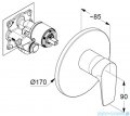 Kludi Pure&Solid podtynkowa bateria natryskowa chrom 346550575