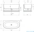 Omnires Valencia M+ wanna przyścienna 158x77 cm biały mat VALENCIASWPBM