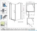 Radaway Torrenta Kdj kabina 100x80 lewa szkło grafitowe + Brodzik Doros D + syfon 32242-01-05NL