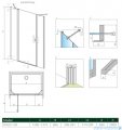 Radaway Nes Dwjs Brushed Gold drzwi wnękowe 130cm lewe szczotkowane złoto 10038130-99-01L
