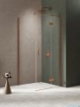 New Trendy Nesta Copper Brushed kabina 110x120x200 cm prawa wspornik równoległy miedź szczotkowana/szkło przejrzyste K-4643