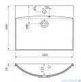 rysunek techniczny Oristo Amelia umywalka meblowa konglomeratowa 60x46cm UME-AM-60-92