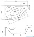 Besco Natalia 150x100cm wanna asymetryczna lewa + obudowa + syfon #WAN-150-NL/OAN-150-NL/19975