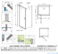 Radaway Nes Kdj II Brushed GunMetal kabina 100x80cm lewa szczotkowany grafit 10032100-92-01L/10039080-01-01